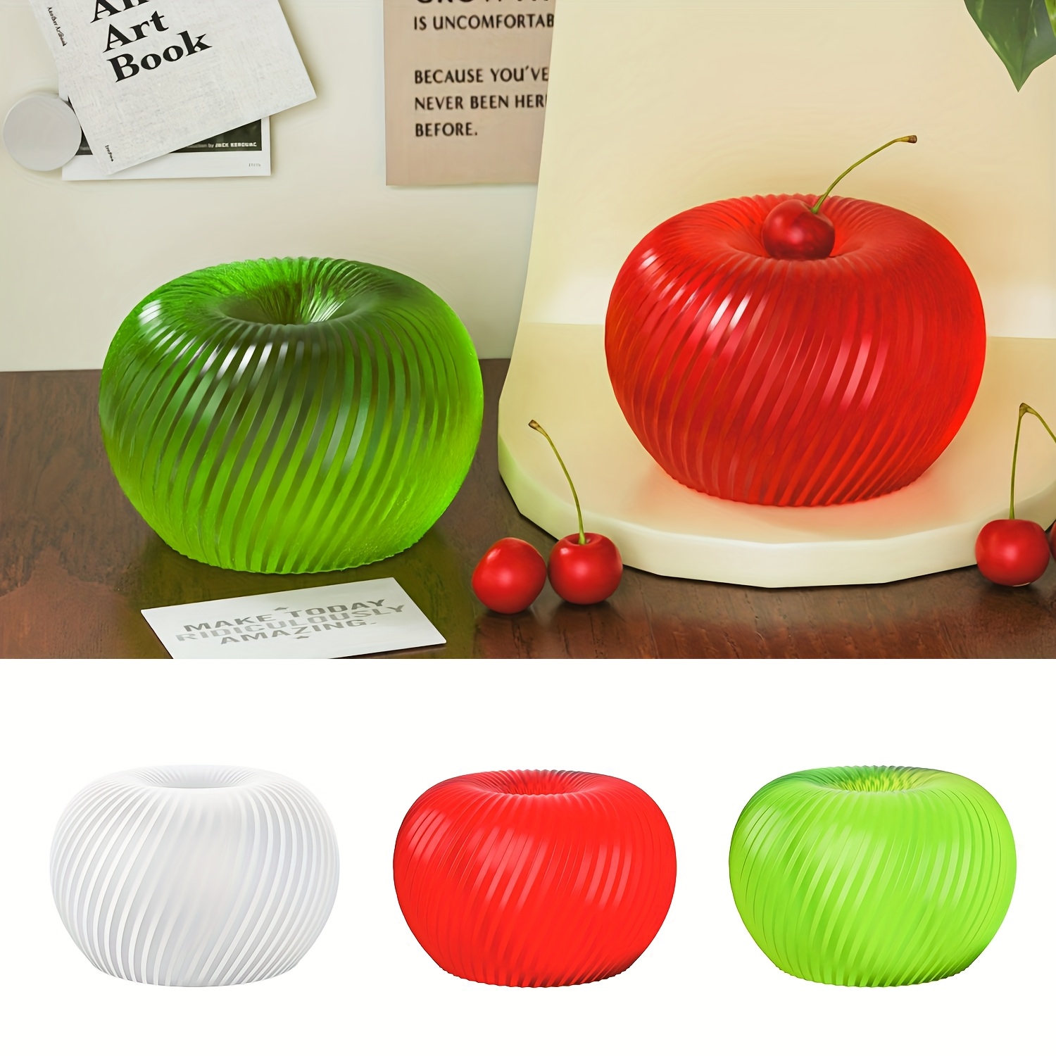 Soap Making Ideas - 石鹸、キャンドル、石膏工芸品の作成に適した、おしゃれな赤いリンゴ型のシリコンモールドで、お手入れが簡単です。
