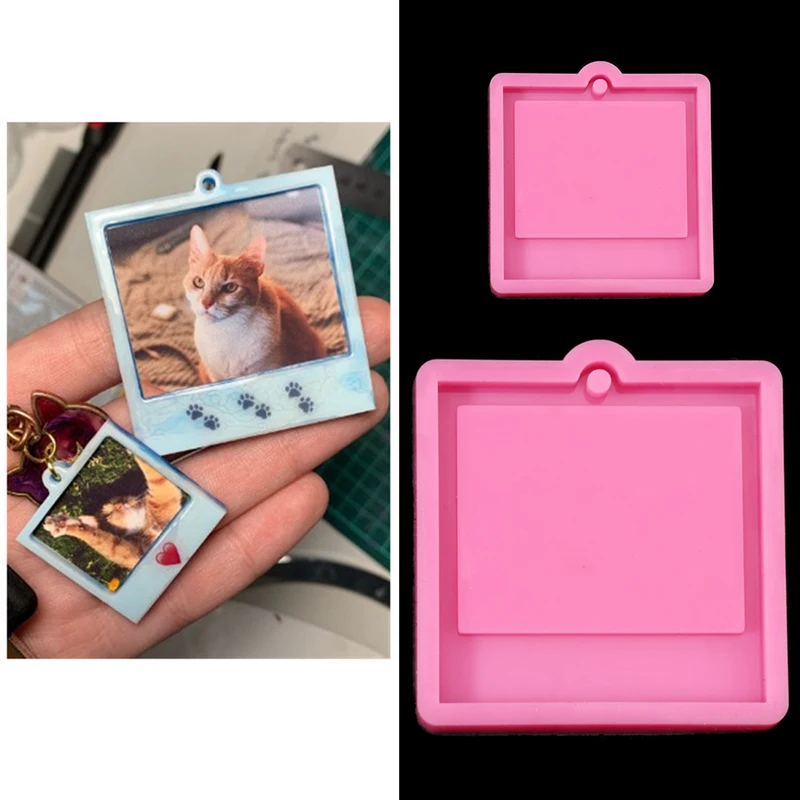 Soap Making Ideas - フォトフレームエポキシ樹脂キーホルダー型猫犬タグペンダントシリコーン型 DIY 鋳造工芸品ジュエリーメイキングアクセサリー