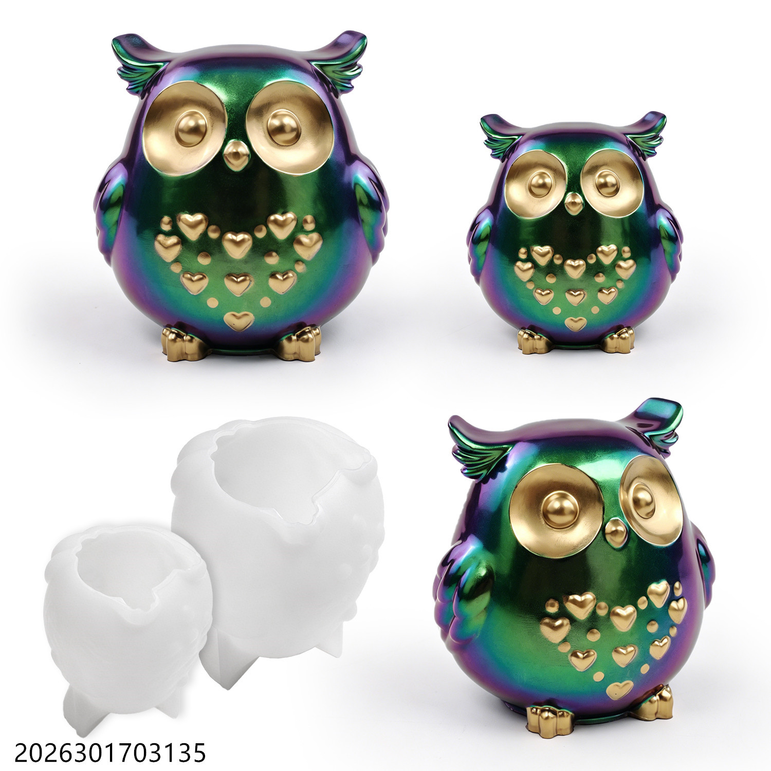 Soap Making Ideas - フクロウシリコンモールド 3D鳥型セット DIYエポキシ樹脂石膏セメント石鹸作り香り付きキャンドルホルダークラフトギフト用