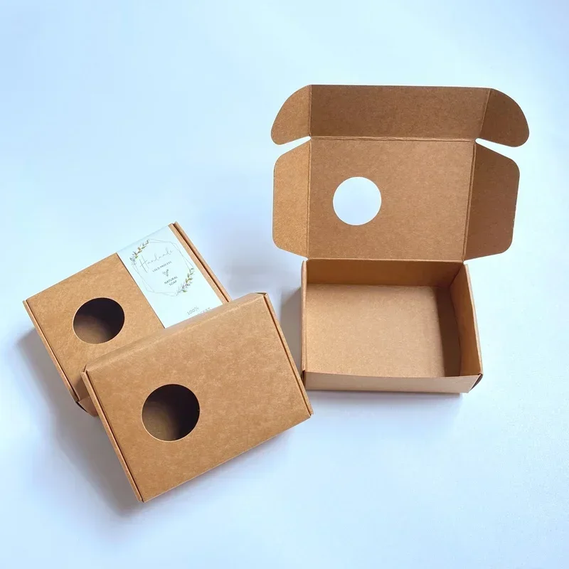 50 個クラフトボックス丸窓手作り石鹸包装ボックス結婚式のキ - Kraft Soap Label のレビューと価格