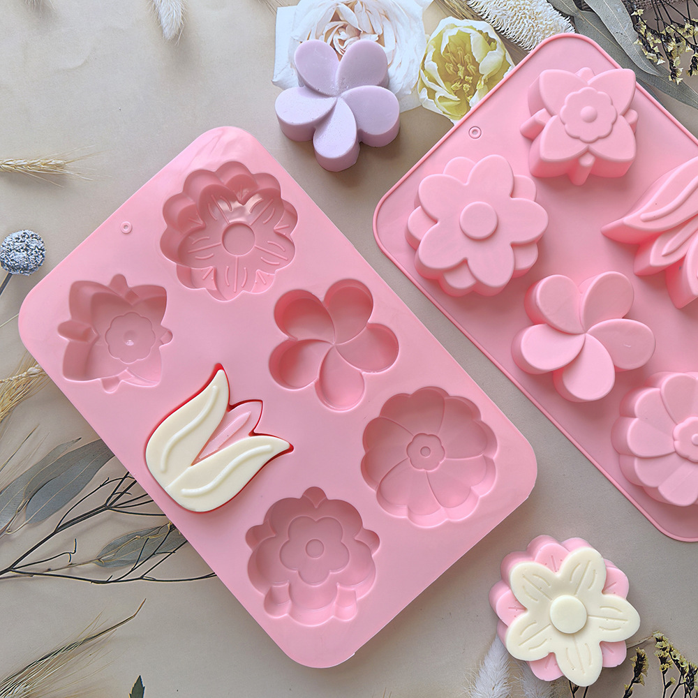 様々な花の形をしたシリコンモールド、石鹸やキャンドル作り、ケ - Soap Making Ideas のレビューと価格