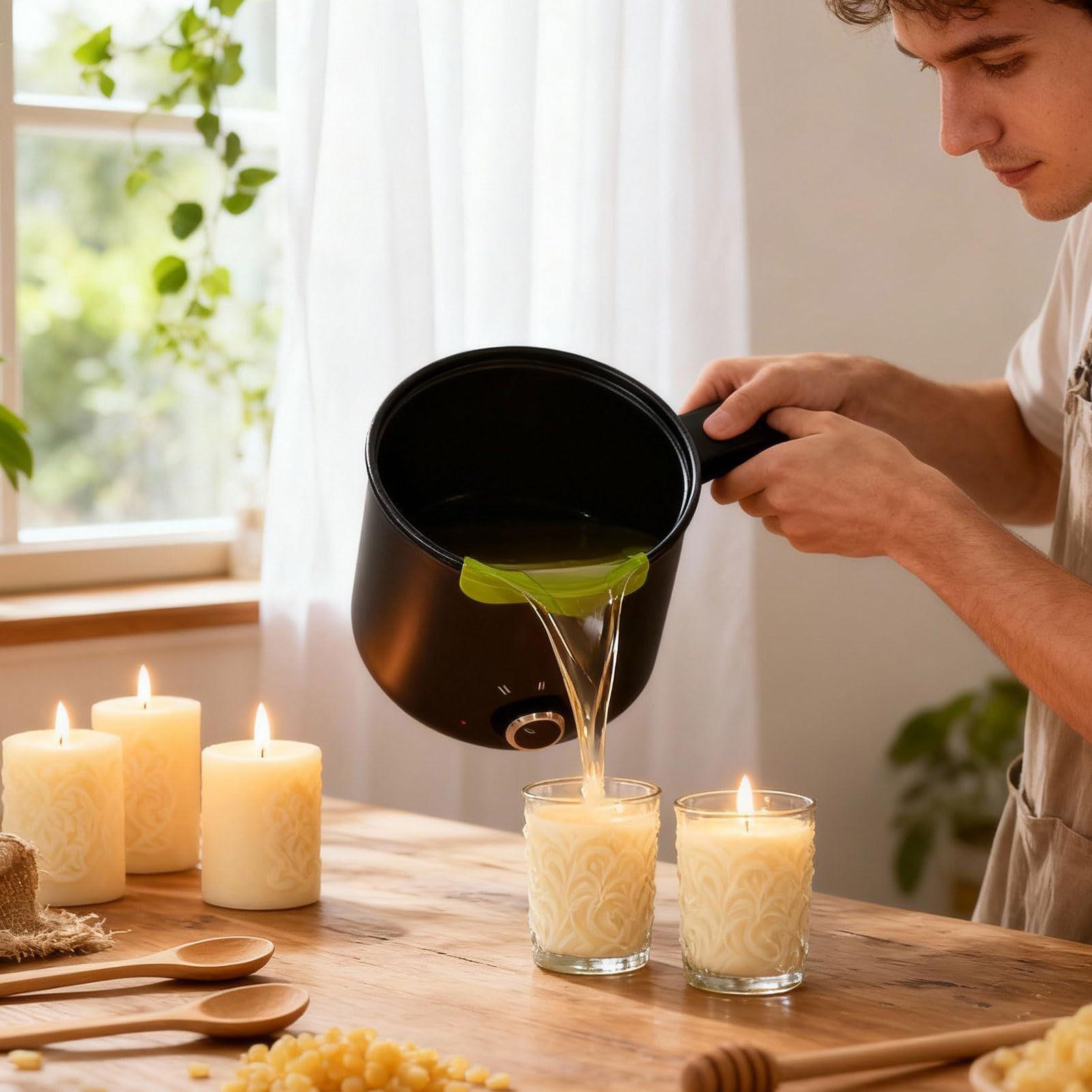 キャンドルワックス溶解ポット 1.5L 大型ステンレス製電気 - Soap Making Book For Beginners のレビューと価格