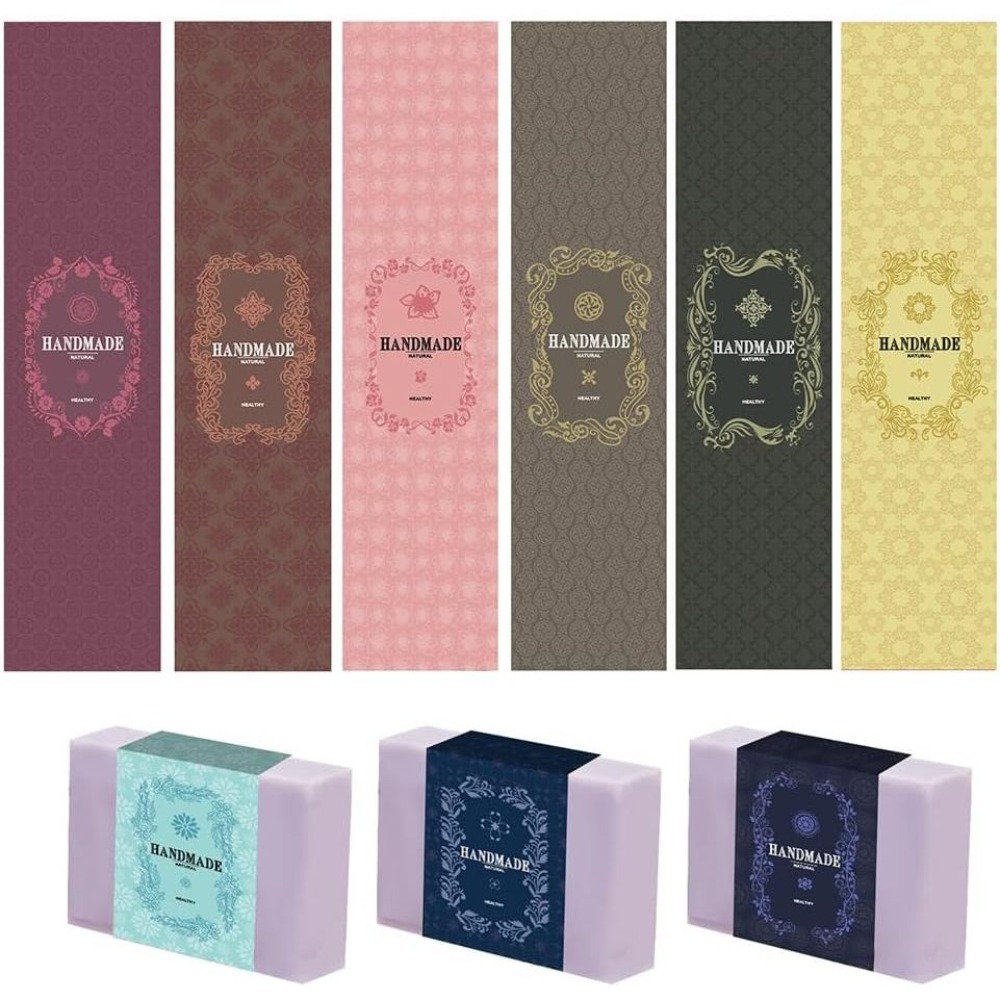 90枚入り手作りラップラベルテープ 9種類の花柄クラフト紙石 - Kraft Soap Label のレビューと価格